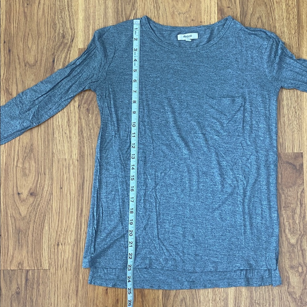 Madewell Heather Gray Long Sleeve Pocket Tee - Picture 10 of 11